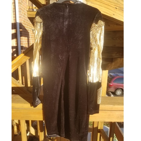 LAST ONE!NWT Velvet Long Sleeve Bodycon Mini Dress - Picture 8 of 8